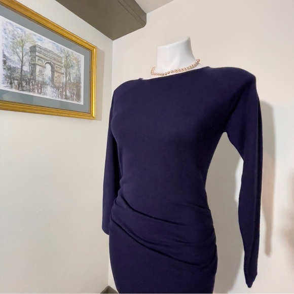 Pullover Factory Navy Sweater Dress Size: Extra Small - Picture 8 of 16
